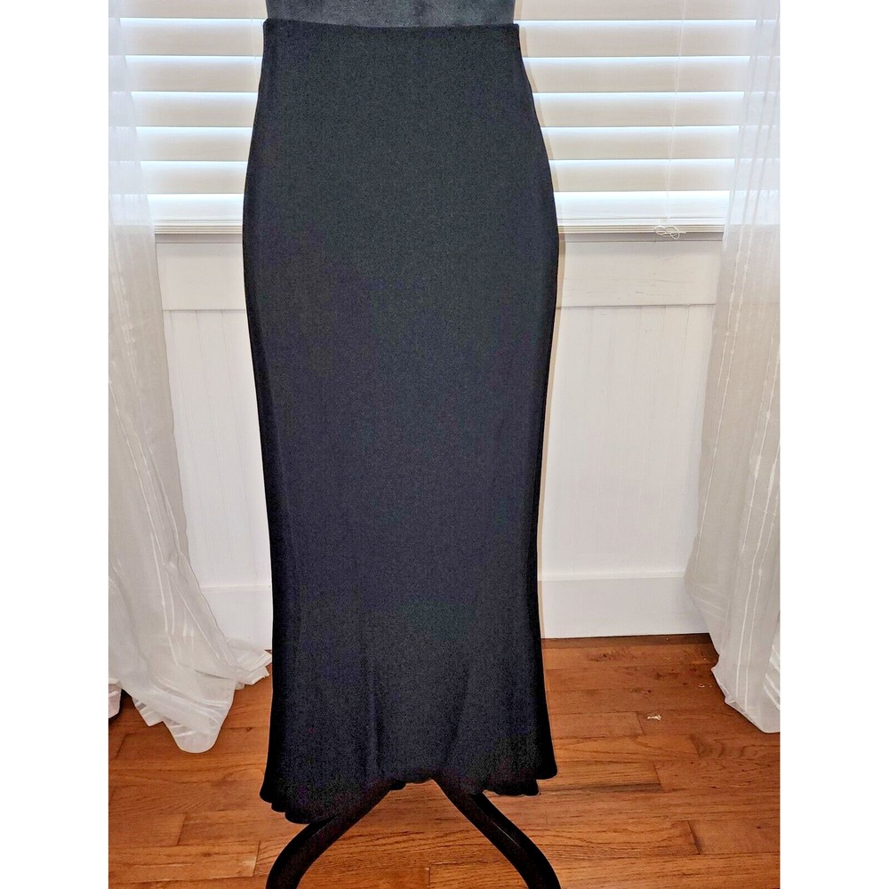 Zelda  Designer  Black Crepe Long Skirt